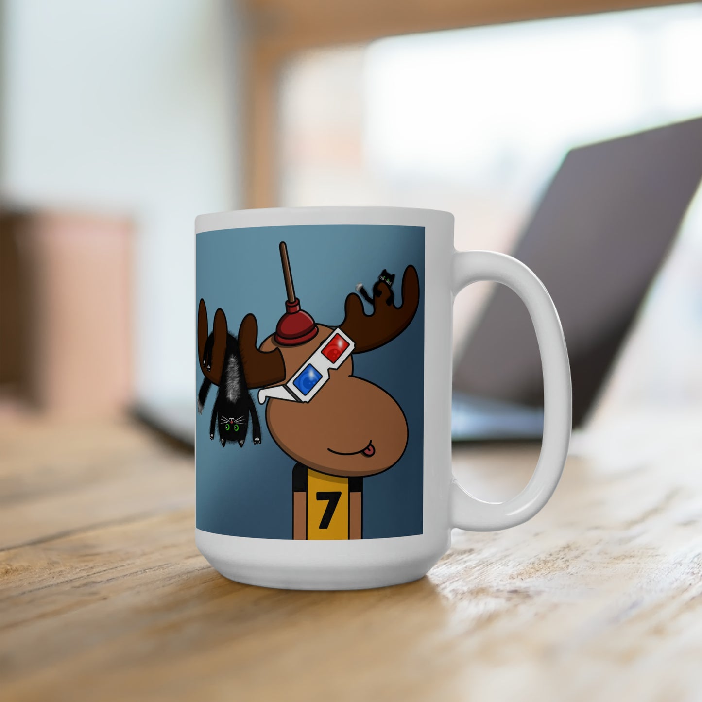 Moose Mayhem Cats at Play Cartoon Art Collectible Ceramic Mug 15oz