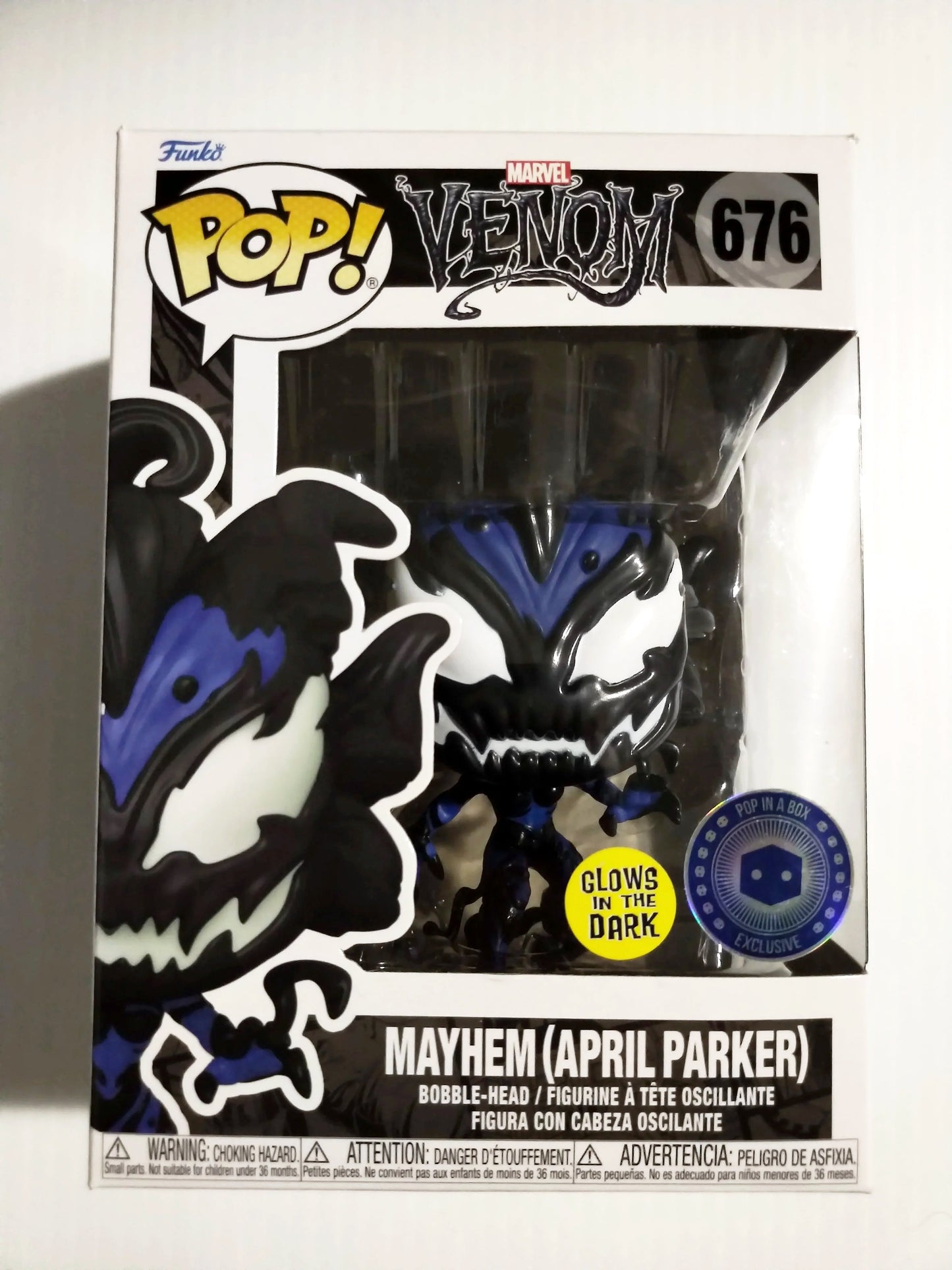 Mayhem (April Parker) Funko Pop #676 Glow in the Dark Pop In a Box Exclusive Venom Marvel