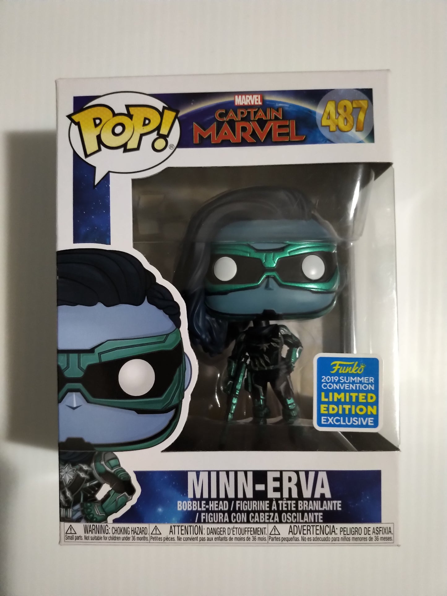 Minn-Erva Funko Pop #487 2019 Summer Convention Limited Edition Exclusive Captain Marvel Marvel