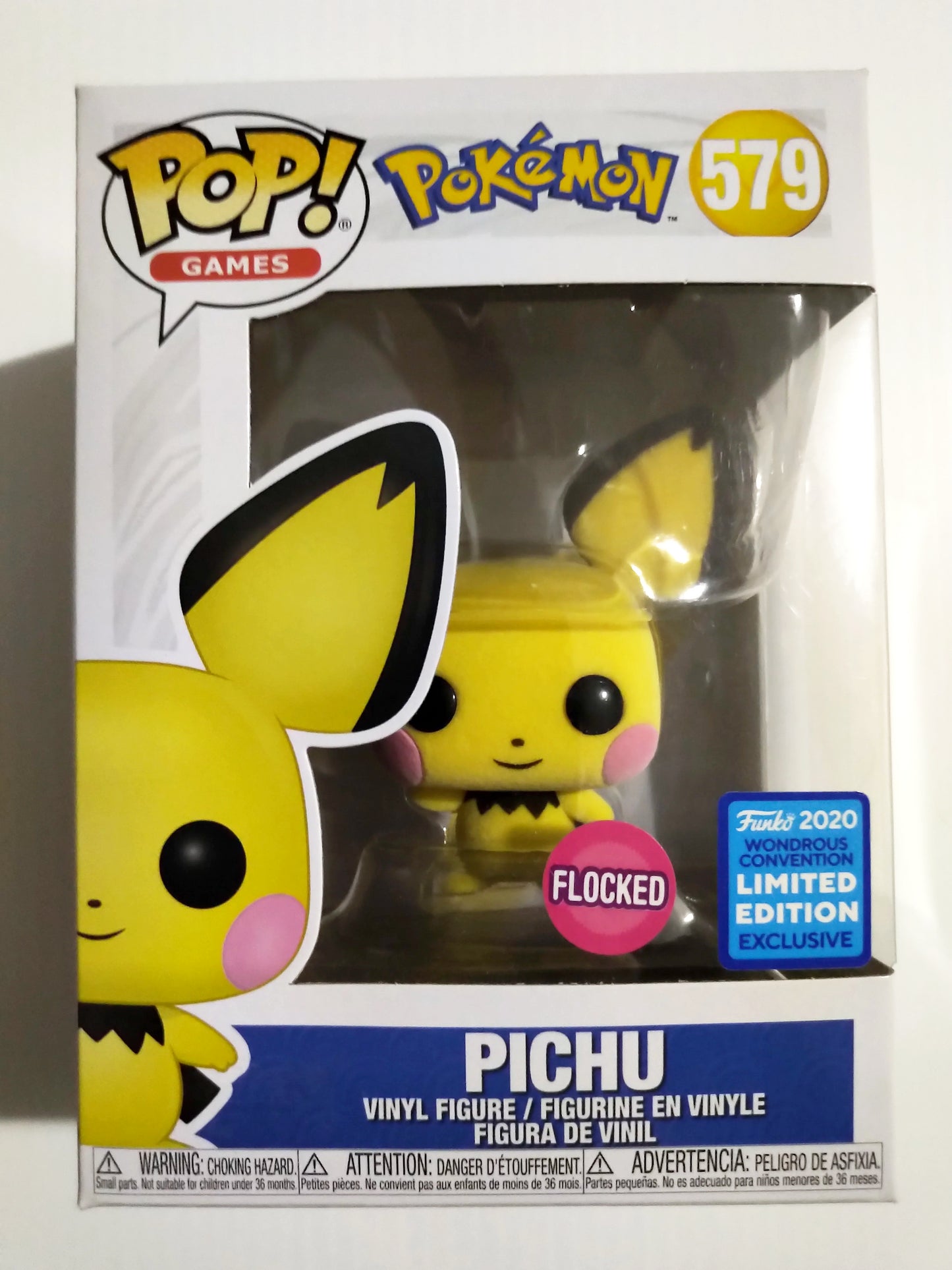 Pichu Funko Pop #579 Flocked 2020 Wondrous Convention Limited Edition Exclusive Pokemon