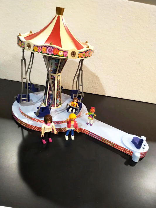 Playmobil Summer Fun 5548 Flying Swings Set Carnival Carousel (No Box)