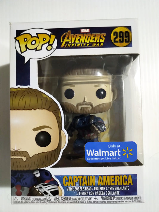 Captain America (Infinity War) (Action Pose) Funko Pop #299 Walmart Exclusive Avengers Marvel