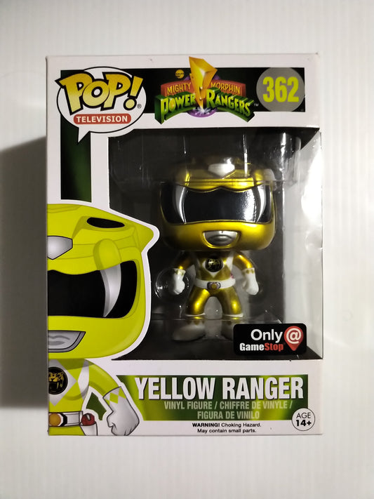 Yellow Ranger Funko Pop #362 Metallic Gamestop Exclusive Mighty Morphin Power Rangers