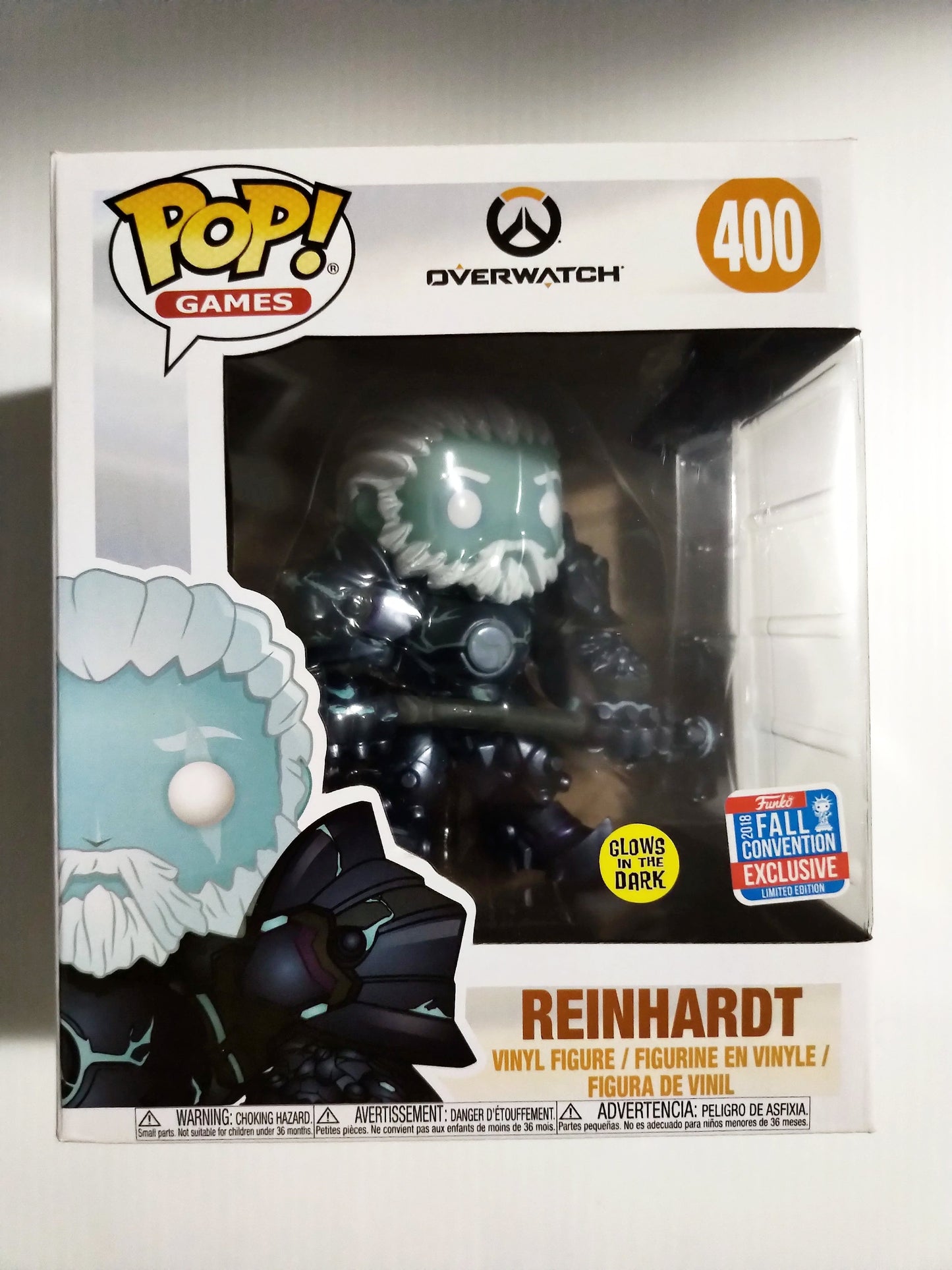 Reinhardt (Coldhardt) Funko Pop #400 6" Figure Glow In the Dark 2018 Fall Convention Exclusive Overwatch