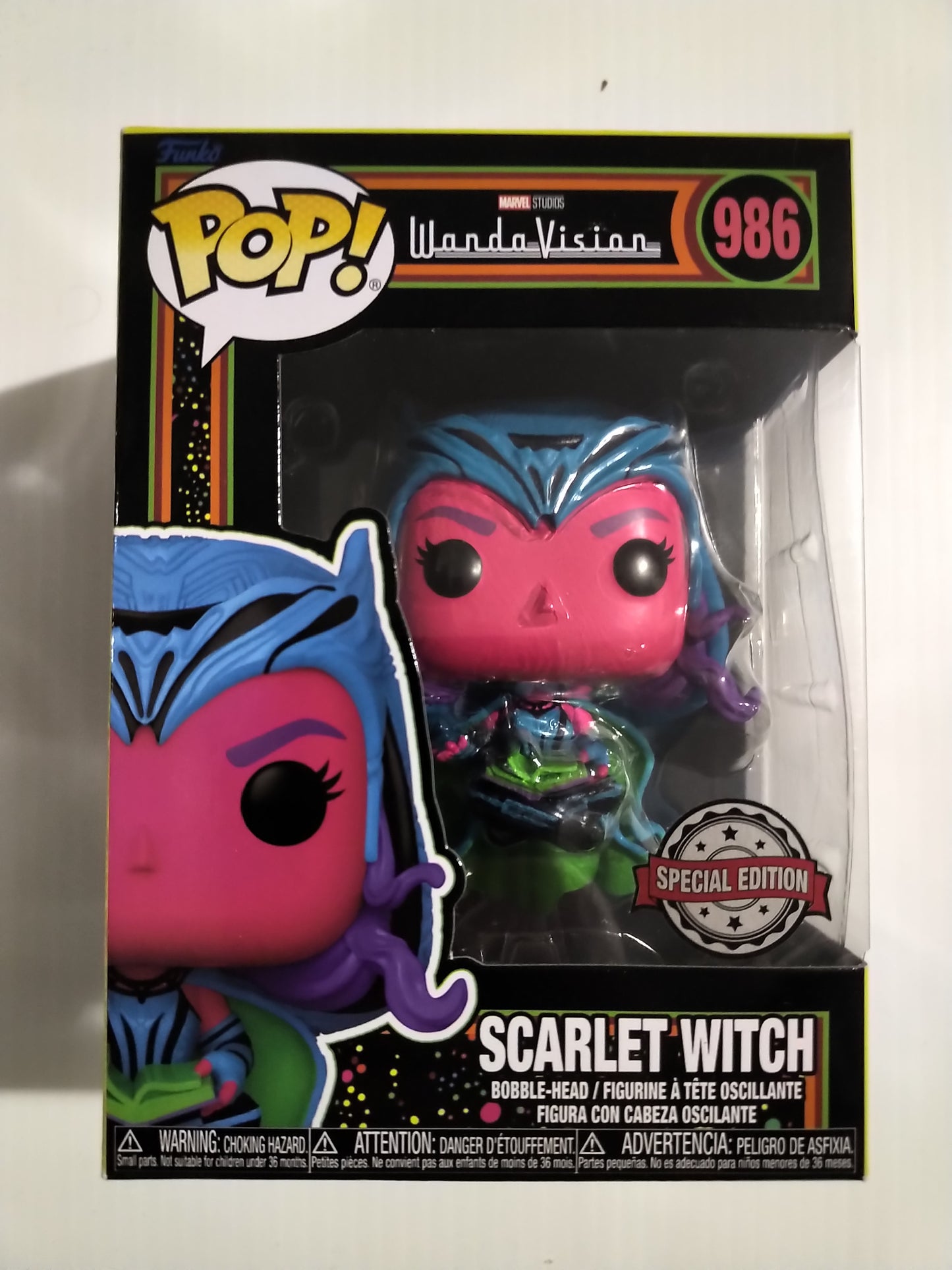 Scarlet Witch Funko Pop #986 Special Edition Blacklight WandaVision Marvel
